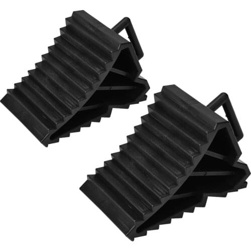 Rubber Wheel Chocks Blocks RV Camper Handles 2 Pack Stopper Wheel Alignment Support Pad Tire for Car Trailer Truck