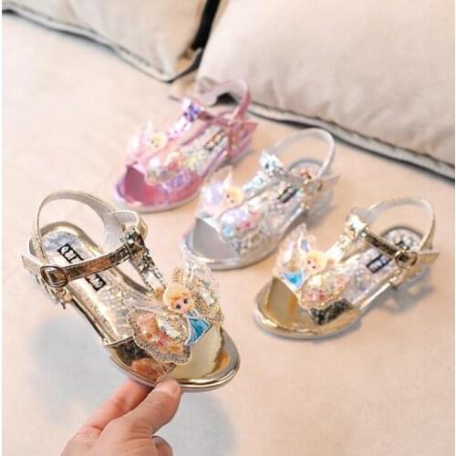 Girls Sandals Summer New Childrens Princess Shoes Little Girls Bow-knot Crystal Sandals Party Dress Wedding