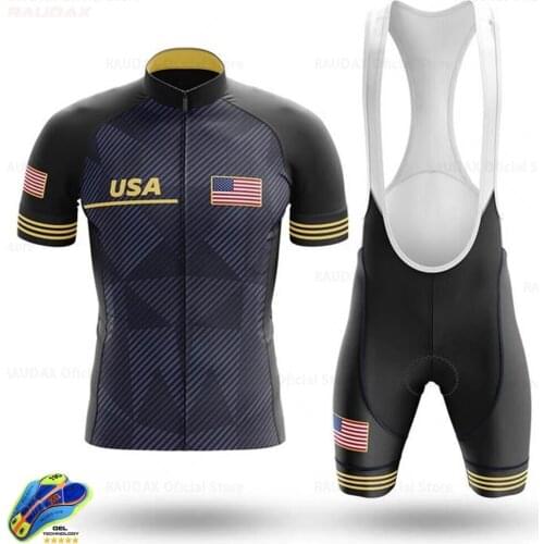 USA Cycling Clothing 2020 United States Custom Ropa Ciclismo Hombre Short Sleeve Cycling Set Mtb Bike Uniforme Maillot Ciclismo