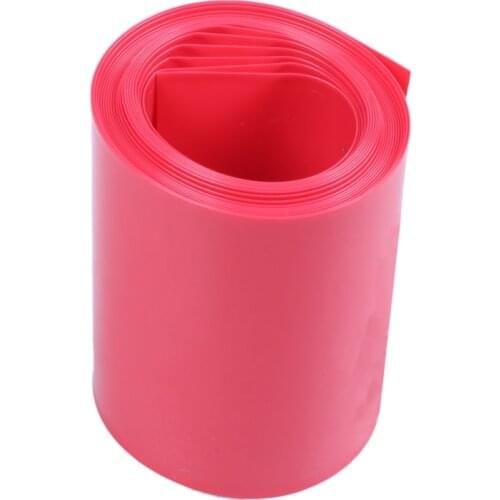 2M 50mm Width PVC Heat Shrink Wrap Tube Red for 2 x 18650 Battery