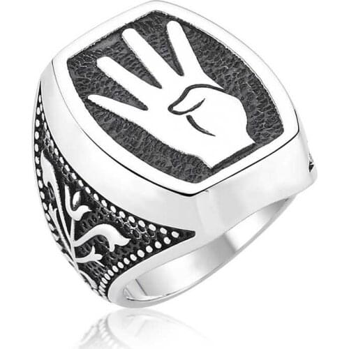 Tevuli 925 Sterling Silver Rabia Mark Men 'S Ring