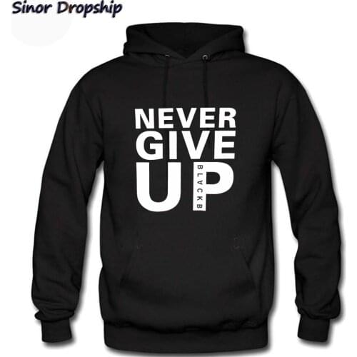 Fashion Hoodie Men Sweatshirt You'll Never Walk Alone Never Give Up Tracksuit Pullover Mens Moletom Warm Fleece 2XL Sweatshirts