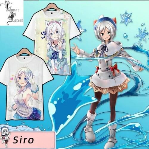 VTuber Dennou Shoujo Siro 3D Printing T-shirt Summer Fashion Round Neck Short Sleeve Popular Japanese Streetwear Plus Size