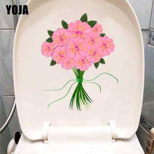 YOJA 18*22.7CM Cartoon Bouquet Home Living Room Decor Wall Decal Toilet Seat Stickers T1-0846