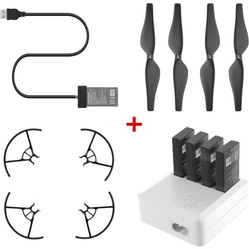 Tello 4 in 1 Multi Battery Charger Hub+4Pairs 3044P Quick-Release Propeller,Original Propeller Guard,tello USBCharging Cable