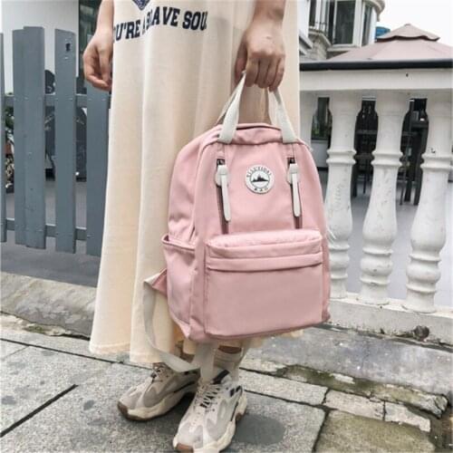2020 Backpack Women Backpack Fashion Women Shoulder Bag solid color School Bag For Teenage Girl Children Backpacks Travel Bag