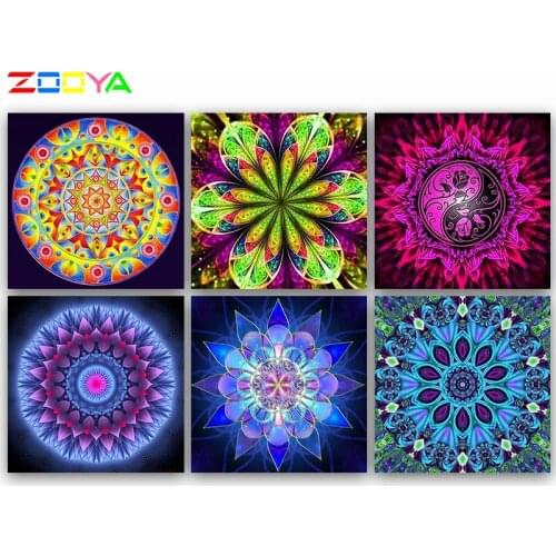 ZOOYA cross stitch diamond mosaic 5d diamond embroideri full set picture Of Rhinestones flowers diamond painting mandala K014