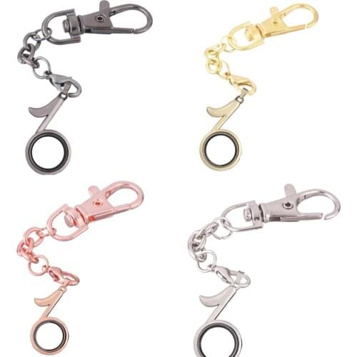 1pcs Musical note NO Rhinestone Alloy Floating charm Locket Keychain with Lobster clasp DIY twist memory Glass locket Key chain