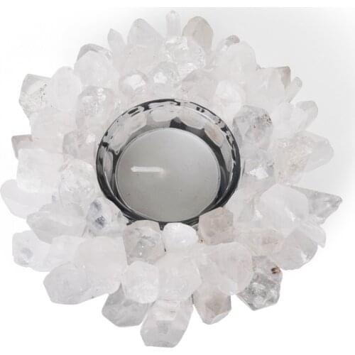 1PC Candle Holder Tea Light Holder Candlestick Glass Lantern Crystal Amethyst With Flower Pillar Wedding Party Home Decoration