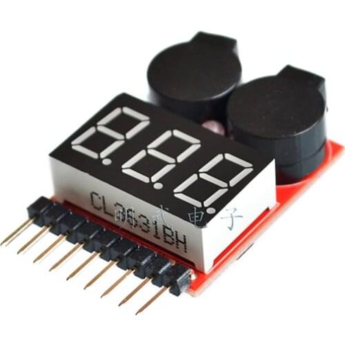 1pcs Hot Sell 1-8S LED Low Voltage Buzzer Alarm Lipo Voltage Indicator Checker Tester Wholesale Dropship