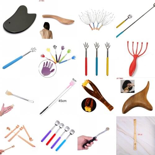 Practical Pocket Scratching Massage Kit Bear Claw Back Scratcher For Massage Handy Stainless Pen Clip Back Scratcher Telescopic