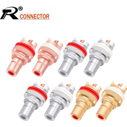 10pcs/lot RCA Female Jack Socket Gold Plated Amplifier Speaker RCA Soldering Chassis AV Terminal Phono Cable Wire Connector
