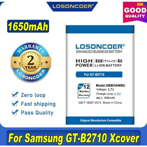 100% Original LOSONCOER 1650mAh AB803446BU AB803446BA Battery For Samsung GT-B2710 Xcover Battery