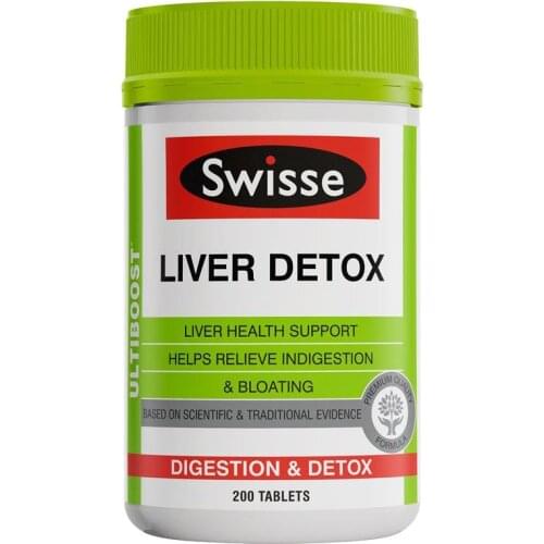 Australia Swisse Liver Detox 200 Tablets Quality Formula Support Liver Function Indigestion Bloating Cramping Relief Antioxidant