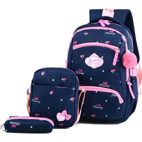 3pcs Fashion Backpack 2020 Women Backpack Pompom For Teenagers Girls Travel Shoulder Bag Children Schoolbags