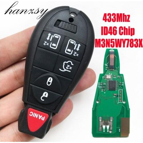 5+1/6 Buttons 433Mhz Remote Key For Chrysler 300c Town Country For Jeep Commander M3N5WY783X ID48 Chip