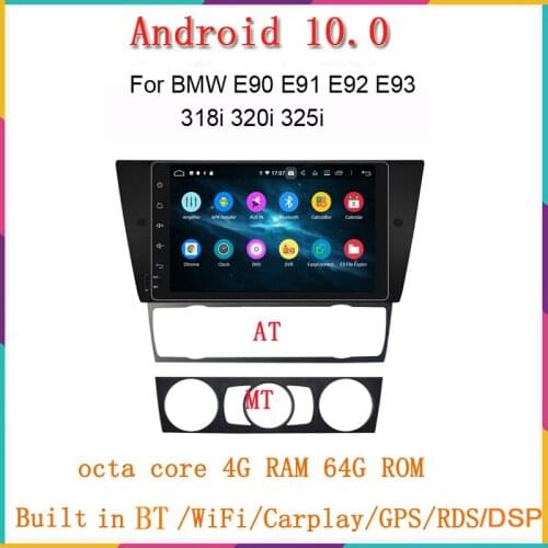 9"big touch screen android 10 car dvd gps player for BMW 3series E90 E91 E92 E93 318i 320i 325i with gps navigation wifi 4G RAM