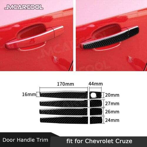 Car Door Exterior Handle Carbon Fiber Trim Cover Decals Stickers For Chevrolet Cruze 2009-2015 Car Accessories