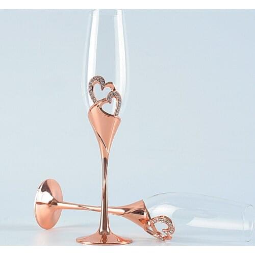 Oh Trend Wedding Champagne Glass Set Bride And Groom Toasting Champagne Flute Cake Table Decoration Valentines Day Present
