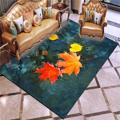 Large Rugs For Bedroom Living Room Boys Gilrs Non-Slip Carpet Cartoon Kids Play Mat Autumn Leaf Print Rug Tapis Salon