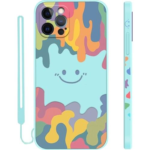 Cute Smile Case For iPhone 12 Pro Max 11 Pro XS XR X Soft Silicone Lace edge strip Phone Cover For iPhone SE 2020 8 7 6S 6 Plus