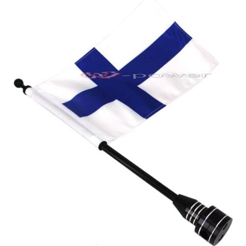 For Harley Touring Road King Glide&flht Chrome Motocycle CNC Aluminum Rear Side Mount Luggage Rack Vertical Flag Pole Finland