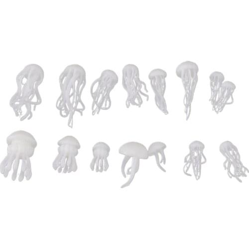 16 Pcs/set Epoxy Filling Material Crystal Ocean Resin 3D Mini Jellyfish Modeling DIY Craft Accessories Decoration UV Filler