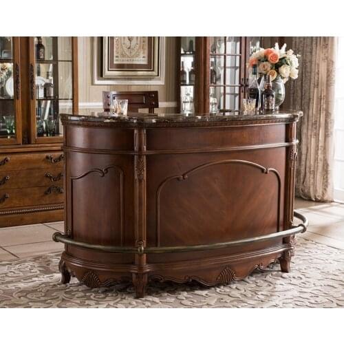 Hot sell solid wood home small bar furniture table and leather bar chairs Kleine bar möbel tisch und leder bar stühle GH178