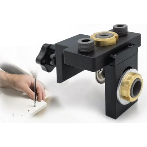 Woodworking Pocket Hole Jig With 8/15mm Drill Bit 3 in 1 Adjustable Doweling Jig For Drilling Guide Locator Puncher Tools