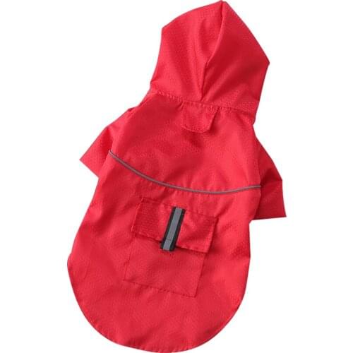 Summer Outdoor Puppy Pet Dog Raincoat with Reflective Stripe Pockets Hoody Waterproof Jackets Dog Rain coat for Dogs Cats