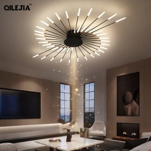 Modern Chandeliers Lights LED Luster Indoor Deco Lighting For Bedroom Hall Living Room Iron Acrylic Lamps Fixture Frame 220V