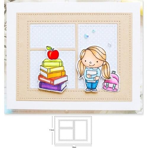 Metal cutting dies grid frame background cut die mold decoration Scrapbook paper craft knife mould blade punch stencils dies