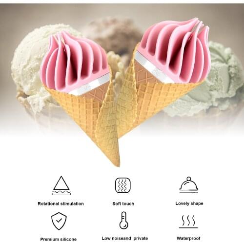 Mini Ice Cream Sex Vibrator Cone Sex Toy for Women Soft Silicone Adult Sex Shop G Spot Clitoris Stimulator Female Masturbation