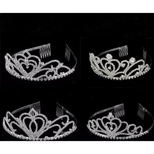 Fashion Rhinestone Wedding Crown Women Bridal Tiaras Silver Plated Kids Headband Performance Party Hair Accessories Jewelry Gift