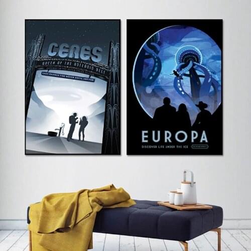 Outer Space Visions of the Future Series Travel Solar System Planet Wall Art Pictures Canvas Painting Posters Prints Home Decor