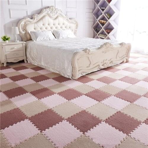 Bathroom Patchwork Anti Slip Rugs for Bedroom Foldable Plush Soft Living Room Split Rugs Kid Jigsaw Joint Cappet Mat