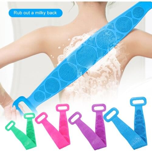 New Magic Silicone Brushes Bath Towels Body Brush Bath Belt Exfoliating Back Brush Belt Wash Skin Household Clean Shower Brushes