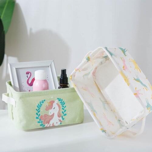 Brand Newnew cotton and linen foldable Unicorn Series table storage square box
