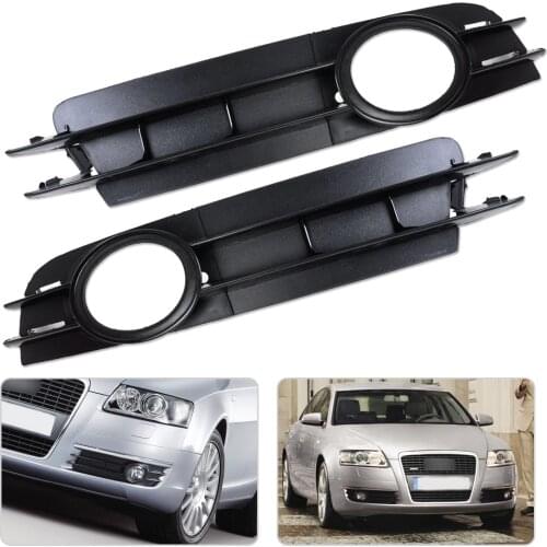 DWCX 2x Front Fog Light Lamp Grill Grille for Audi A6 and A6 Quattro C6 2005 2006 2007 2008 4F0807681A 4F0807682A