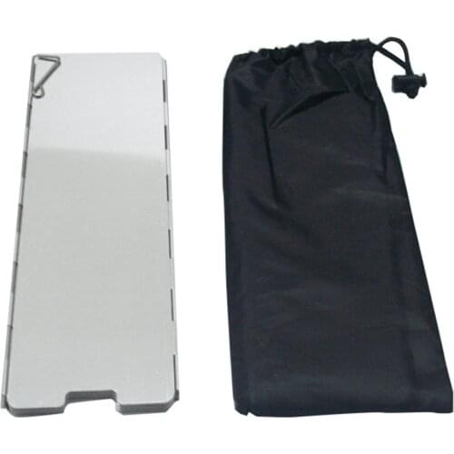 Outdoor Camping Stove Stove Windshield Aluminum Alloy Foldable With Plug For Outdoor Camp Stove Ultralight Windproof With Bag