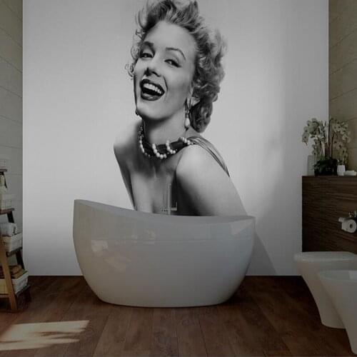 Custom Sexy Lady Canvas 3D HD Wallpaper Marilyn Monroe Grey White Retro Style Living Room Bedroom Sofa TV Background Wall Paper