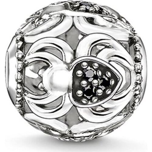 Silver Plated Black Zirconia Hollow Spider Bead, Most Fashion DIY Beads for Jewelry Making Fit Necklace Bracelets for Women Men