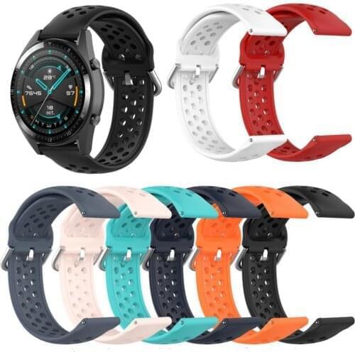 22mm Silicone Replacement wirstband For Huawei GT 2e／GT 2 46mm Breathable watchband Strap for Honor Magic wacth 2 band Bracelet