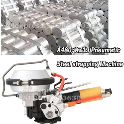 Handheld coil pipe strapping machine A480/KZ19 packing strapping machine high speed pneumatic metal strip strapping machine