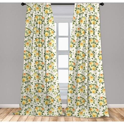 Rose Window Curtains Roses Hybrid Flora Park Summer European Old Fashioned Antique Design Window Drapes with Rod Pocket