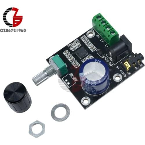 Super Slim 2 x 15W PAM8610 Class D Digital 2 Channel Dual Power Audio Stereo Amplifier Board 12V black