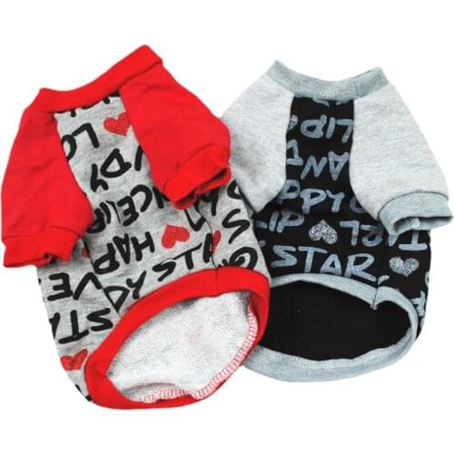 Pet Cat Dog Clothes Letter Printed Pet Sweatshirt Chihuahua Dog Shirt Puppy Cotton Dog Costumes