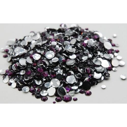 Apparel decoration Mixed Sizes Nail Art Glue On rhinestone Grape Purple Non Hot Fix Stones Flat Back For Gems Clothes Crystal