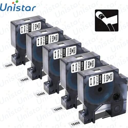 Unistar Compatible Label Tape for DYMO 18488 Rhino Flexible Nylon Tape 1/2 Inch Industrial Tape Work with DYMO Rhino 4200 5200