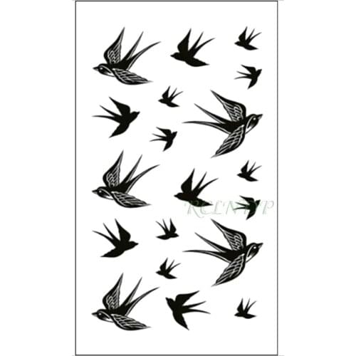 Waterproof Temporary Tattoo Sticker Swallow fly bird Flash Tatoo Fake Tatto arm leg Wrist Foot hand For Girl Men Women kids